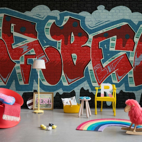 Fototapet, Rebel Graffiti, Red, Rebel Walls - Img 3