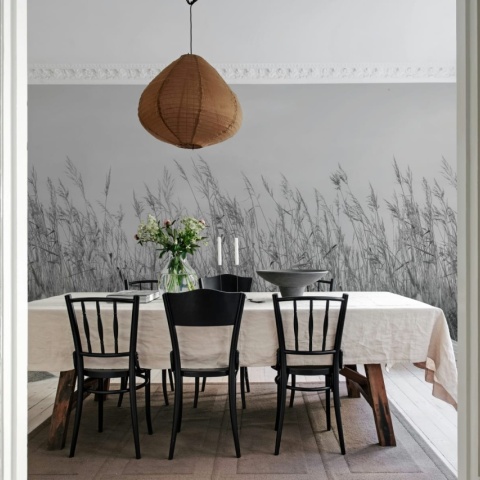 Fototapet, Reed Meadow, Gray, Rebel Walls