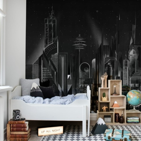 Fototapet, Sci-Fi Town, Black, Rebel Walls