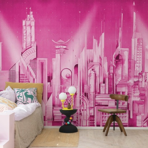 Fototapet, Sci-Fi Town, Pink, Rebel Walls - Img 3