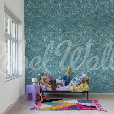 Fototapet, Shimmer Fan, Blue, Rebel Walls - Img 3