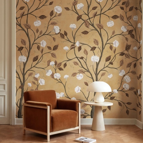 Fototapet, Silent Bloom, Peach, Rebel Walls