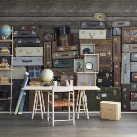 Fototapet, Stacked Suitcases, repetitiv, Rebel Walls - Img 3