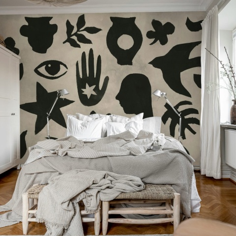 Fototapet, Symbolic, Black & Beige, Rebel Walls