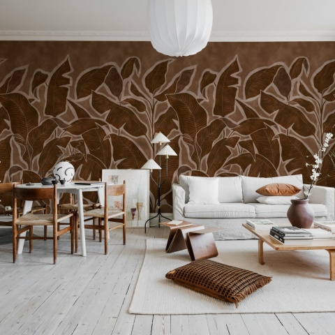Fototapet, Tropical Breeze, Burgundy, Rebel Walls