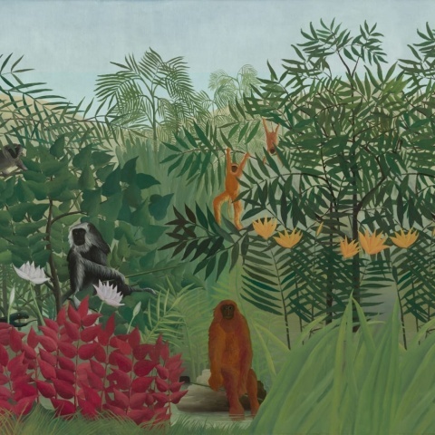 Fototapet, Tropical Forest With Monkeys by Rousseau, Rebel Walls - Img 2