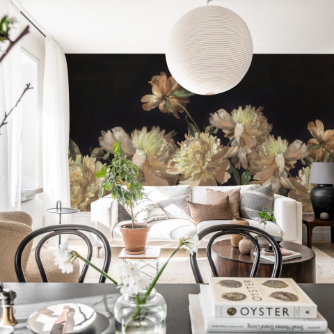 Fototapet, Vintage Peony, Yellow, Rebel Walls