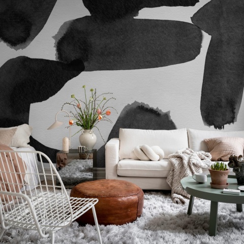 Fototapet, Wiggle Shapes, Graphite, Rebel Walls