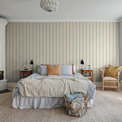Fototapet, Wobbly Stripe, Light Blue, Rebel Walls - Img 3