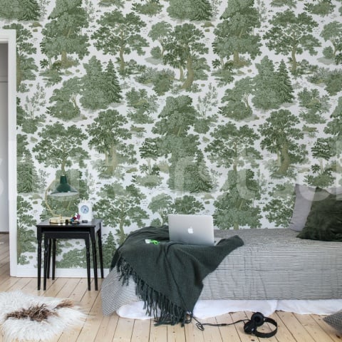 Fototapet, Woodland Toile, Green, Rebel Walls - Img 3