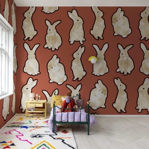 Fototapet, Year of the Bunny, Red, Rebel Walls