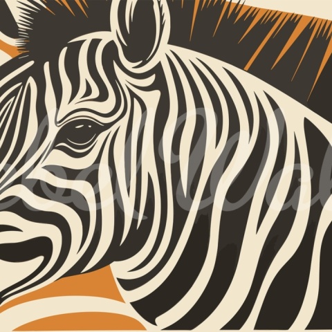 Fototapet, Zebra, Orange, Rebel Walls - Img 2