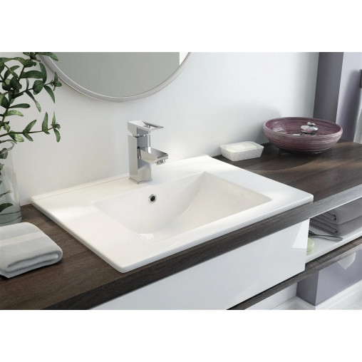 Lavoar ceramic, cu montare încastrată - 60 cm, Floks, CDI_6U6M - Img 5
