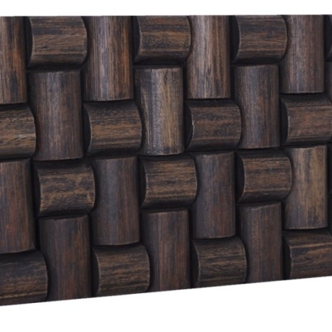 Panou decorativ 3D, Tec, Rumah Gadang, 9 placi 60x20 cm, 1 mp - Img 3