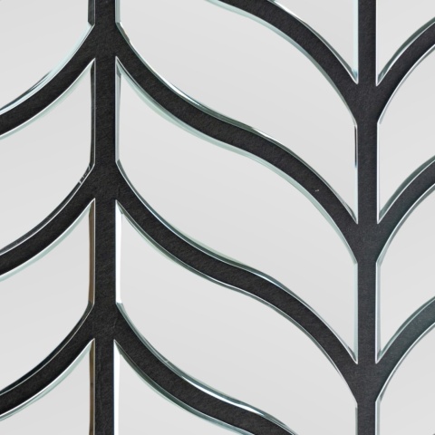 Panou riflaj acustic decorativ, Oglinda si pasla, AC6, 90x80x1.2cm, Gri - Img 2