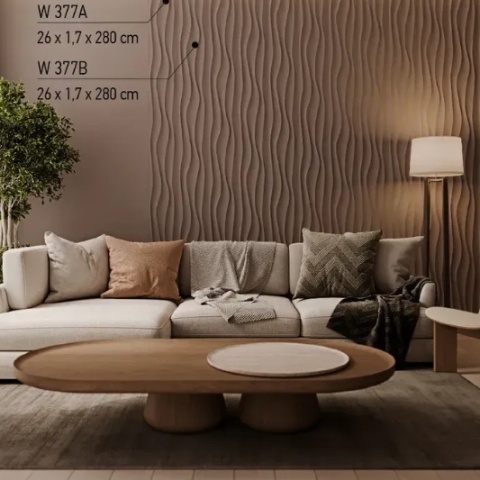 Panou riflaj decorativ 3D, W377B - 26x1.1.7x280 cm - Img 2