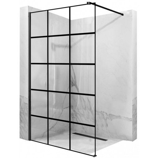 Paravan de dus tip Walk-in Rea Bler-1 110x195 cm profil negru
