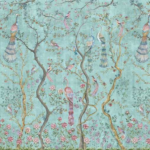 Peacock Chinoiserie in Turquoise, VLAdiLA - Img 3