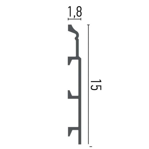 Plinta polimer rigid HCR510 - 15x1.8x200 cm - Img 2