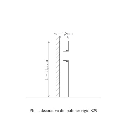 Plinta polimer rigid, Manavi, S29-11.5x1.8x240 cm - Img 2