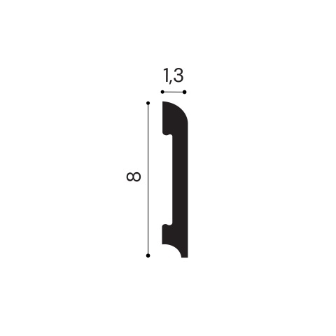 Plinta polimer rigid, Manavi, S4-8x1.3x200 cm - Img 2