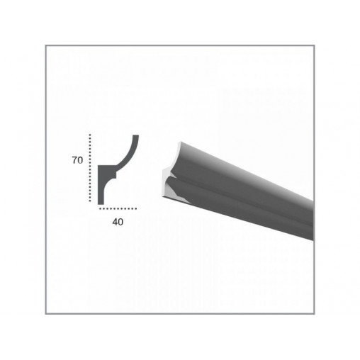 Profil pentru banda LED din poliuretan KF701 - 7x4x200 cm