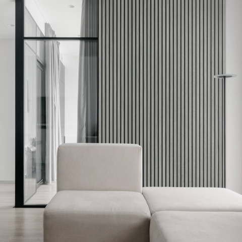 Riflaj decorativ MDF, Grey, fonoabsorbant, 28x2.1x270 cm - Img 4