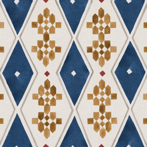 Tapet, Beldi Rugs, Ultramarine, Coordonne, 5.2mp / rola - Img 2