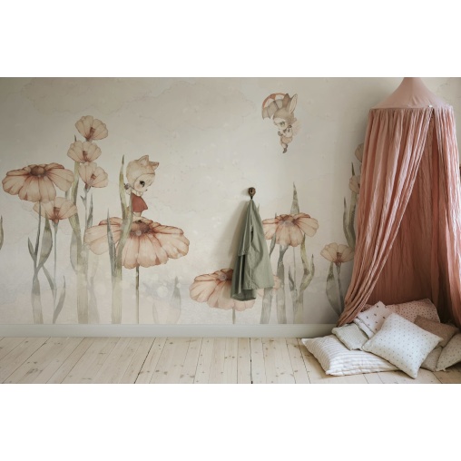 Tapet Bloomy Fields of Marion, Off White, Rebel Walls