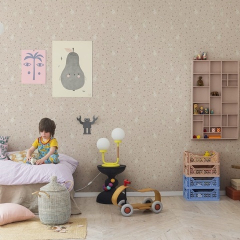 Tapet Bunny Field, Pink, Rebel Walls