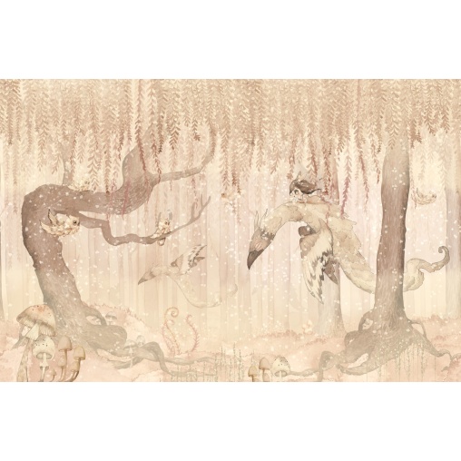Tapet Dream Forest Girl, Sandy Pink, Rebel Walls - Img 2