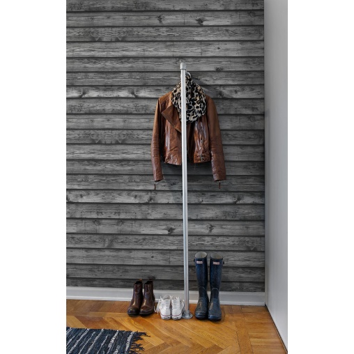 Tapet Horizontal Boards, Black, Rebel Walls - Img 3