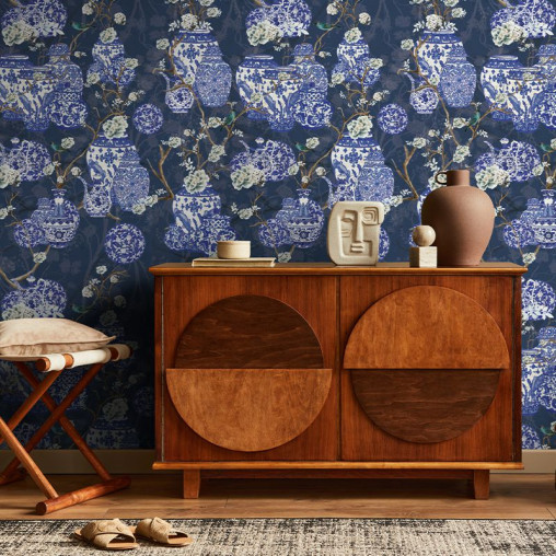 Tapet Hydrangea and Ginger Tea Party Blue, VLAdiLA - Img 3