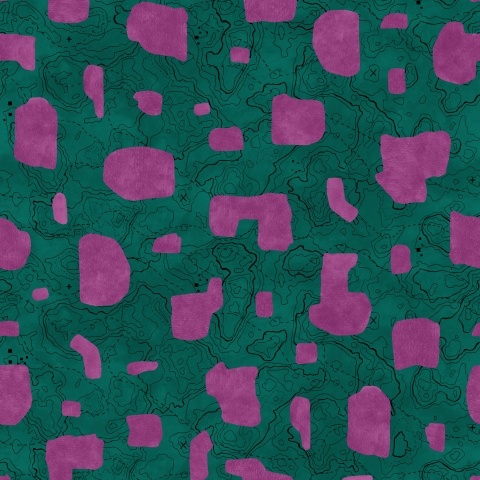 Tapet lavabil Map Xylography, Fuchsia, TresTintas 5mp / rola - Img 2