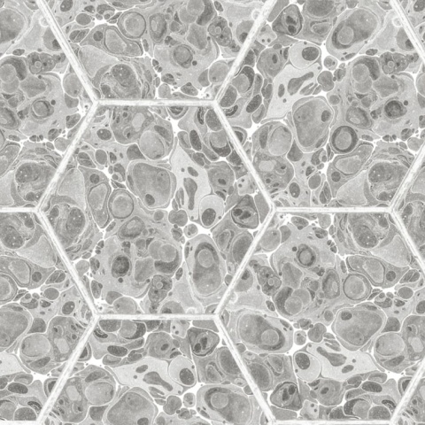 Tapet Marbled Hexagon Tiles, Grey, Rebel Walls, 5 mp / rola - Img 2
