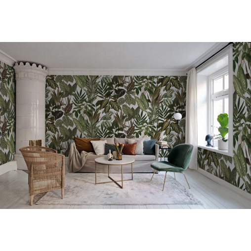 Tapet Mischievous Jungle, White, Rebel Walls
