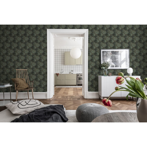 Tapet personalizabil Hexagon Tiles, Emerald, Rebel Walls, 5 mp / rola