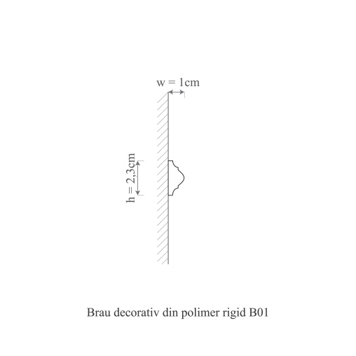 Brau decorativ B1 - 2.3x1x200 cm - Img 2