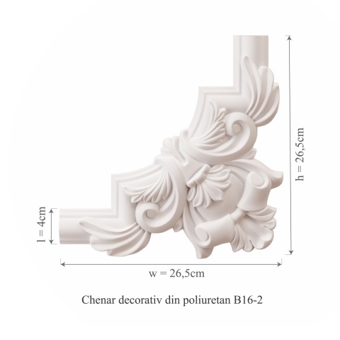 Chenar din poliuretan, Manavi, B16-2 - 26.5x26.5x2 cm - Img 2