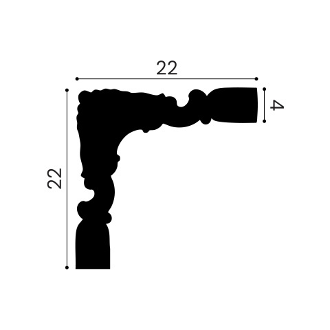 Chenar din poliuretan, Manavi, B16-3 - 22x22x2 cm - Img 2