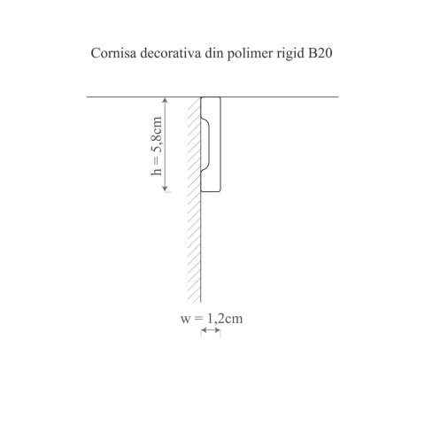 Cornisa polimer rigid, Manavi, B20 - 5.8x1.2x200 cm - Img 2