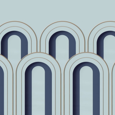 Fototapet, 3D Arch Deco, Blue, Rebel Walls - Img 2