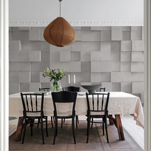 Fototapet, 3D Boxes, Gray, Rebel Walls - Img 3