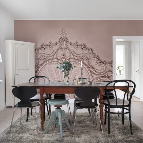 Fototapet, 3D Stucco Gloria, Dusty Pink, Rebel Walls - Img 6