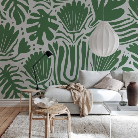 Fototapet, Abstract Blossoms, Green, Rebel Walls - Img 3