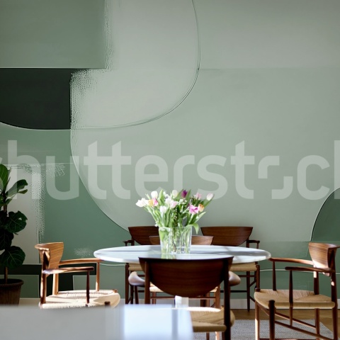Fototapet, Abstract Shapes, Green, Rebel Walls
