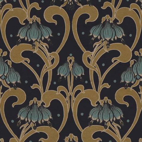 Fototapet, Art Nouveau Flower, Brown, Rebel Walls - Img 2