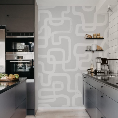 Fototapet, Artzy Lines, Gray, Rebel Walls - Img 4