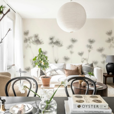 Fototapet, Astrantia, Black &amp; White, Rebel Walls - Img 6