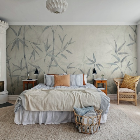 Fototapet, Bamboo Horizon, Blue, Rebel Walls